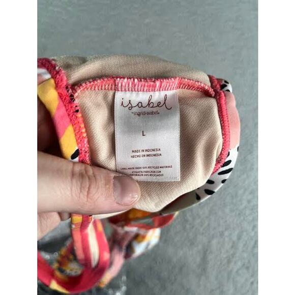 Ingrid & Isabel Swim Bikini Top Womens Large Polka Dot Padded Adjustable NWOT - Picture 2 of 6